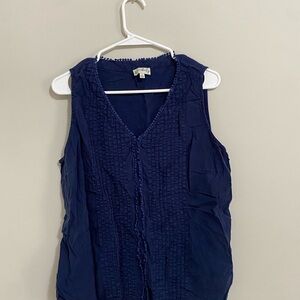 Wonderly Navy Sleeveless Blouse